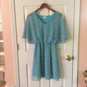Charming Charlie Turquoise Print Dress